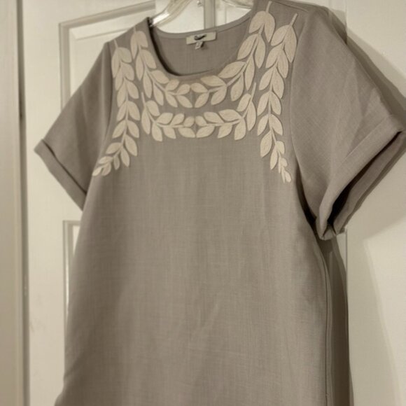 Madewell Gray & White Short-sleeve Top - Size M - Picture 2 of 4